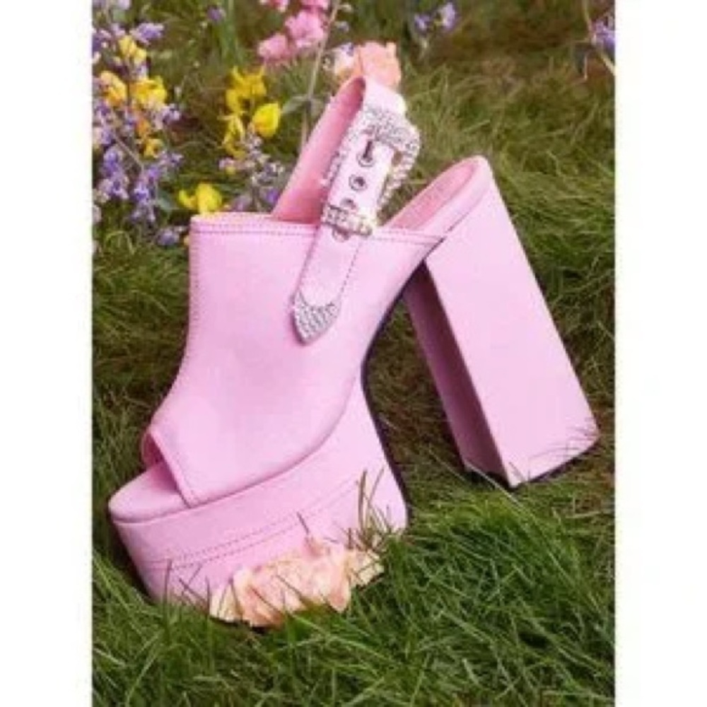 ‼️NWT‼️Dolls Kill X Sugar Thrillz Pink Platform Slingback Heels Size 8